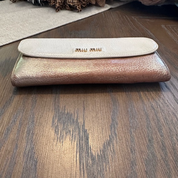 Miu Miu White and iridescent Gold Women's Wallet - Picture 2 of 15